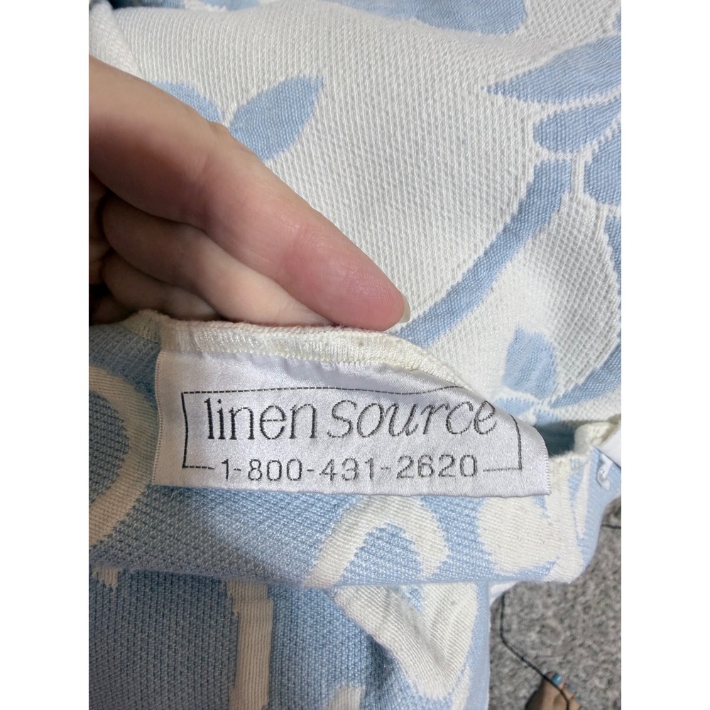 Linen Source Blue Floral Matelasse Coverlet Scalloped Edge Bedspread RN 102284